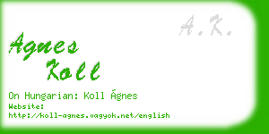 agnes koll business card